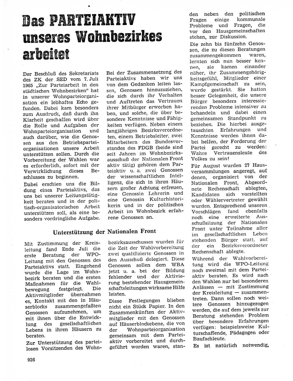 Neuer Weg (NW), Organ des Zentralkomitees (ZK) der SED (Sozialistische Einheitspartei Deutschlands) für Fragen des Parteilebens, 20. Jahrgang [Deutsche Demokratische Republik (DDR)] 1965, Seite 910 (NW ZK SED DDR 1965, S. 910)