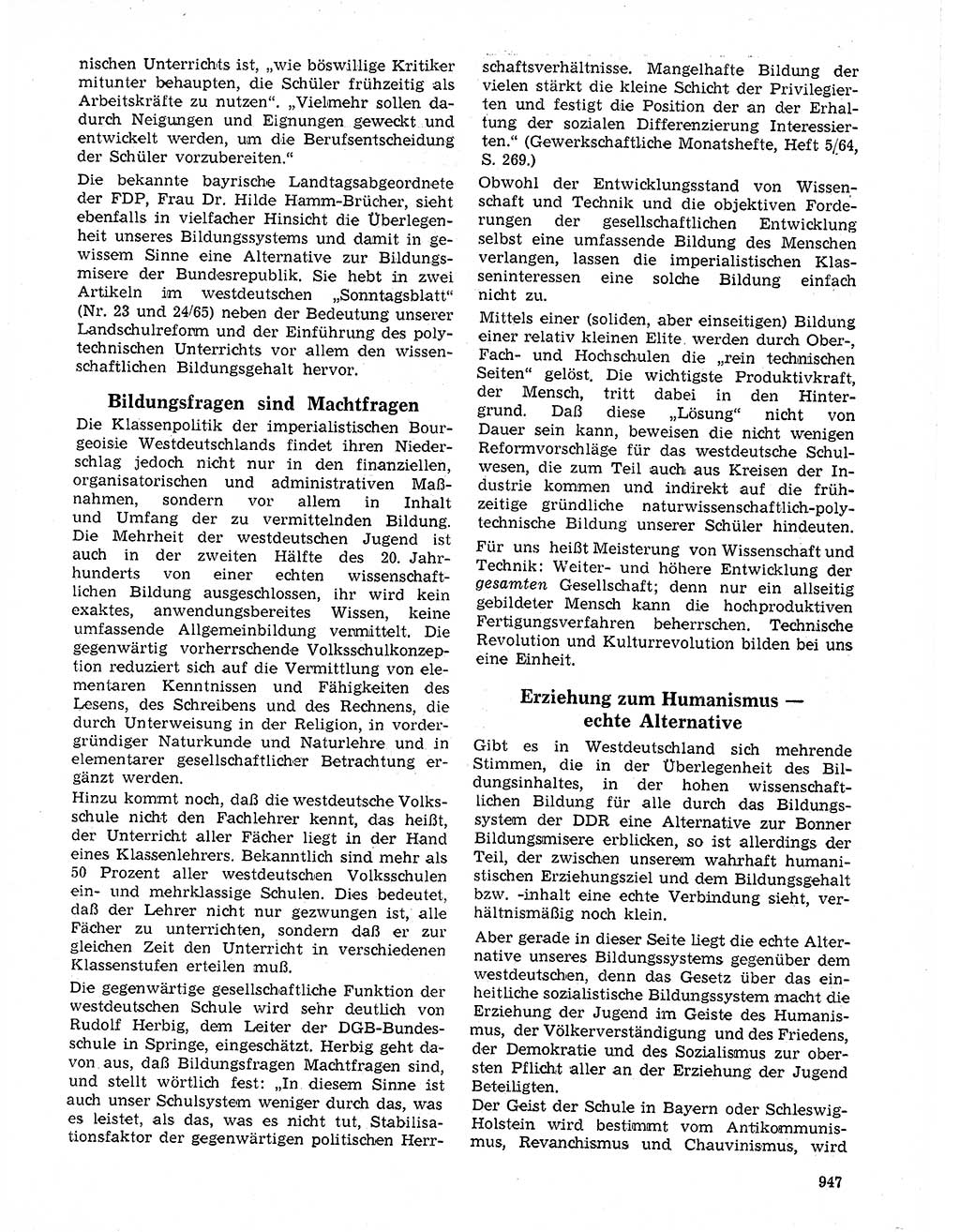 Neuer Weg (NW), Organ des Zentralkomitees (ZK) der SED (Sozialistische Einheitspartei Deutschlands) für Fragen des Parteilebens, 20. Jahrgang [Deutsche Demokratische Republik (DDR)] 1965, Seite 931 (NW ZK SED DDR 1965, S. 931)
