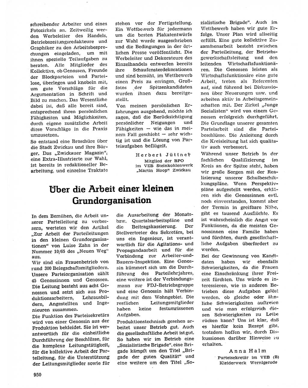 Neuer Weg (NW), Organ des Zentralkomitees (ZK) der SED (Sozialistische Einheitspartei Deutschlands) fÃ¼r Fragen des Parteilebens, 20. Jahrgang [Deutsche Demokratische Republik (DDR)] 1965, Seite 934 (NW ZK SED DDR 1965, S. 934)