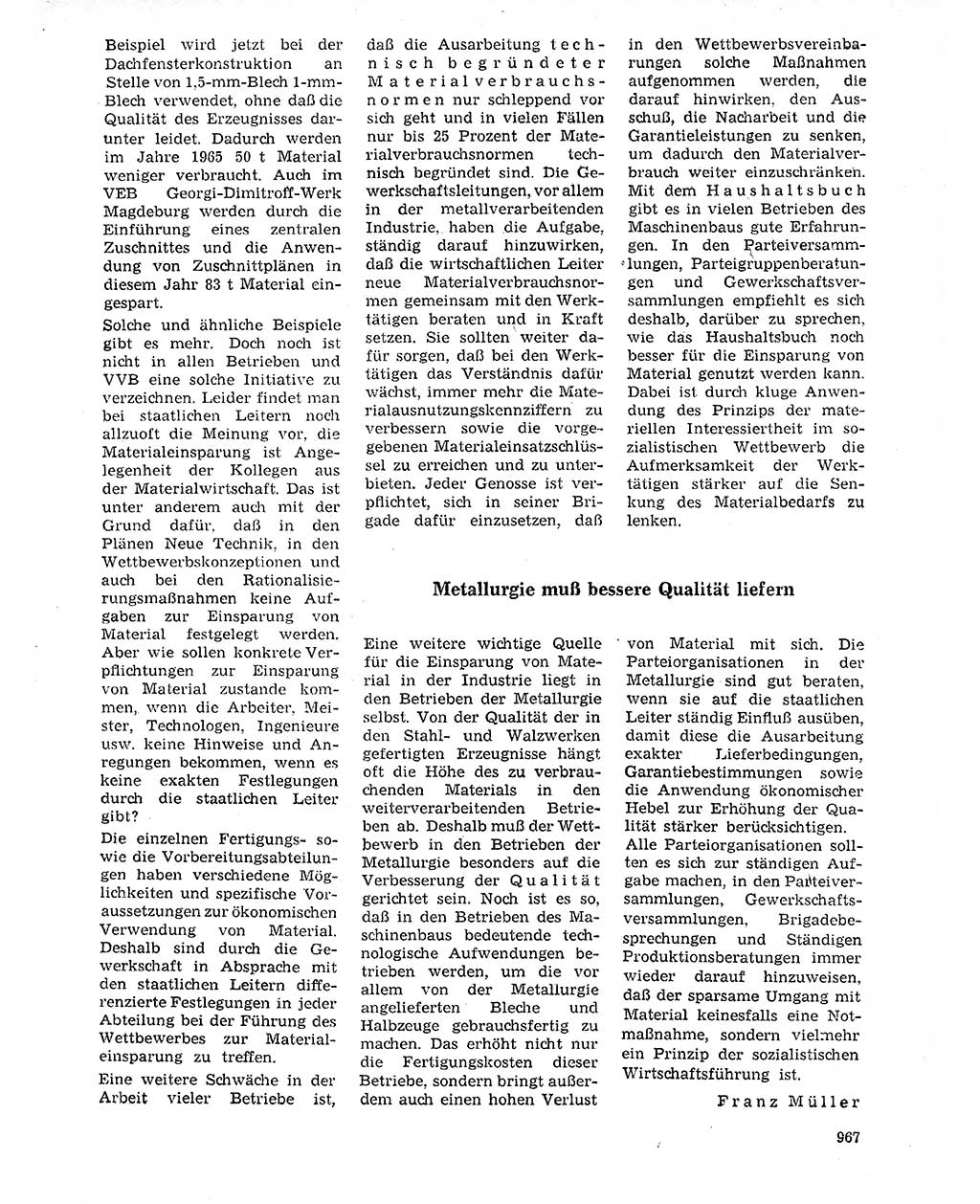 Neuer Weg (NW), Organ des Zentralkomitees (ZK) der SED (Sozialistische Einheitspartei Deutschlands) für Fragen des Parteilebens, 20. Jahrgang [Deutsche Demokratische Republik (DDR)] 1965, Seite 951 (NW ZK SED DDR 1965, S. 951)