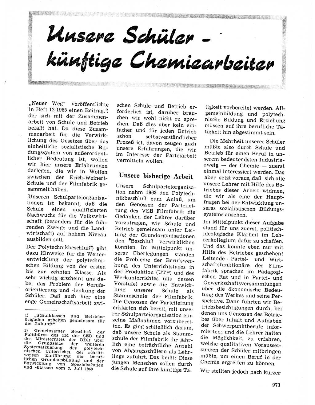 Neuer Weg (NW), Organ des Zentralkomitees (ZK) der SED (Sozialistische Einheitspartei Deutschlands) für Fragen des Parteilebens, 20. Jahrgang [Deutsche Demokratische Republik (DDR)] 1965, Seite 957 (NW ZK SED DDR 1965, S. 957)