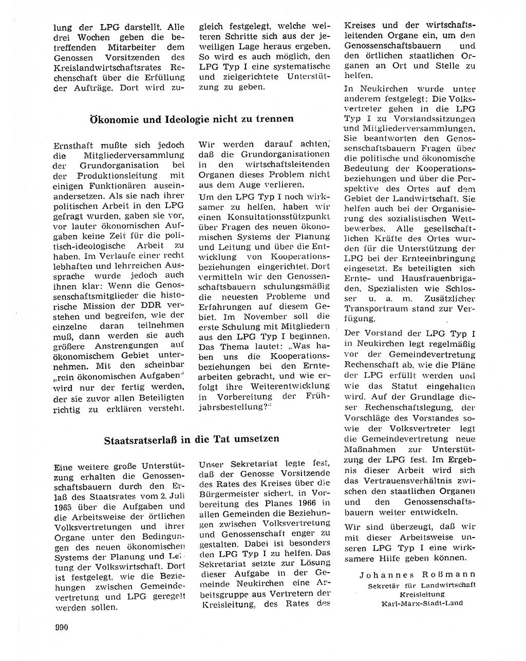 Neuer Weg (NW), Organ des Zentralkomitees (ZK) der SED (Sozialistische Einheitspartei Deutschlands) für Fragen des Parteilebens, 20. Jahrgang [Deutsche Demokratische Republik (DDR)] 1965, Seite 974 (NW ZK SED DDR 1965, S. 974)