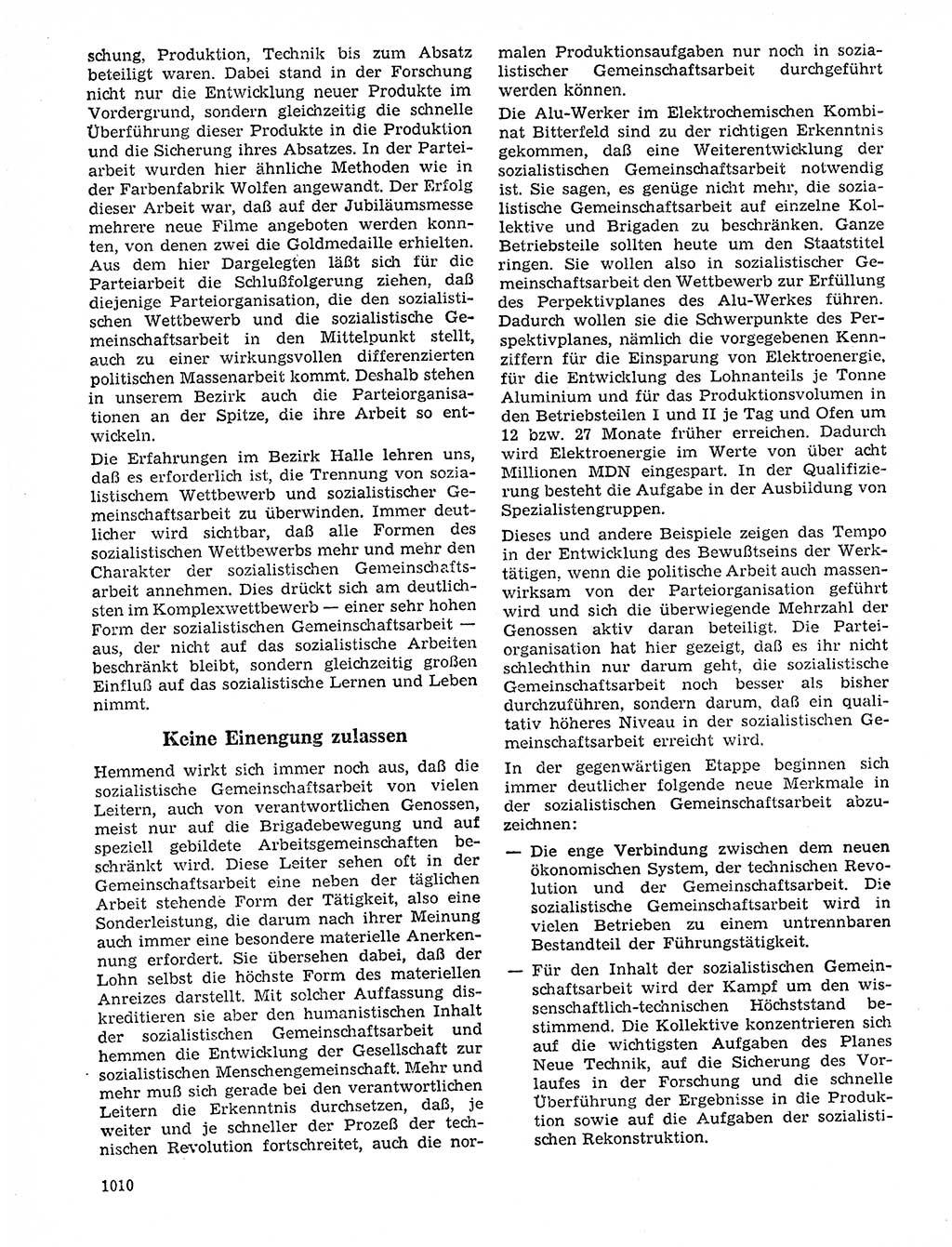 Neuer Weg (NW), Organ des Zentralkomitees (ZK) der SED (Sozialistische Einheitspartei Deutschlands) für Fragen des Parteilebens, 20. Jahrgang [Deutsche Demokratische Republik (DDR)] 1965, Seite 994 (NW ZK SED DDR 1965, S. 994)
