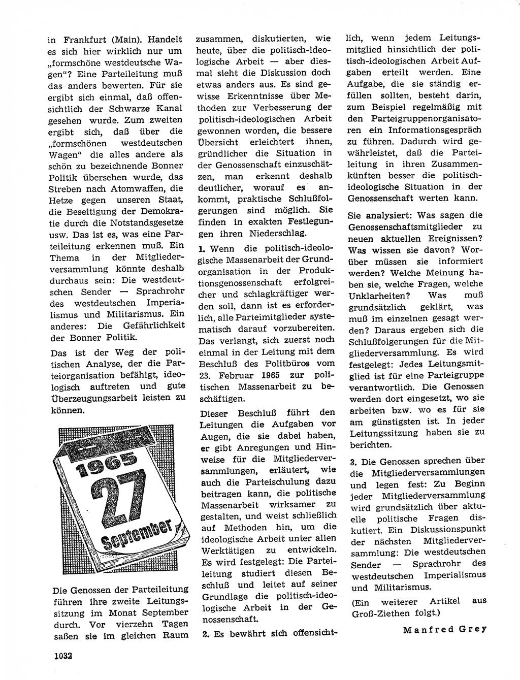 Neuer Weg (NW), Organ des Zentralkomitees (ZK) der SED (Sozialistische Einheitspartei Deutschlands) für Fragen des Parteilebens, 20. Jahrgang [Deutsche Demokratische Republik (DDR)] 1965, Seite 1016 (NW ZK SED DDR 1965, S. 1016)