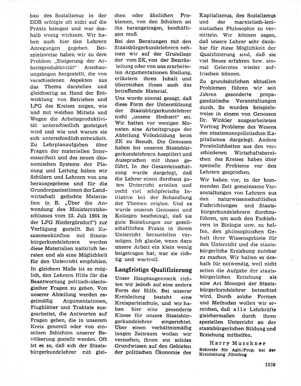 Neuer Weg (NW), Organ des Zentralkomitees (ZK) der SED (Sozialistische Einheitspartei Deutschlands) für Fragen des Parteilebens, 20. Jahrgang [Deutsche Demokratische Republik (DDR)] 1965, Seite 1023 (NW ZK SED DDR 1965, S. 1023)