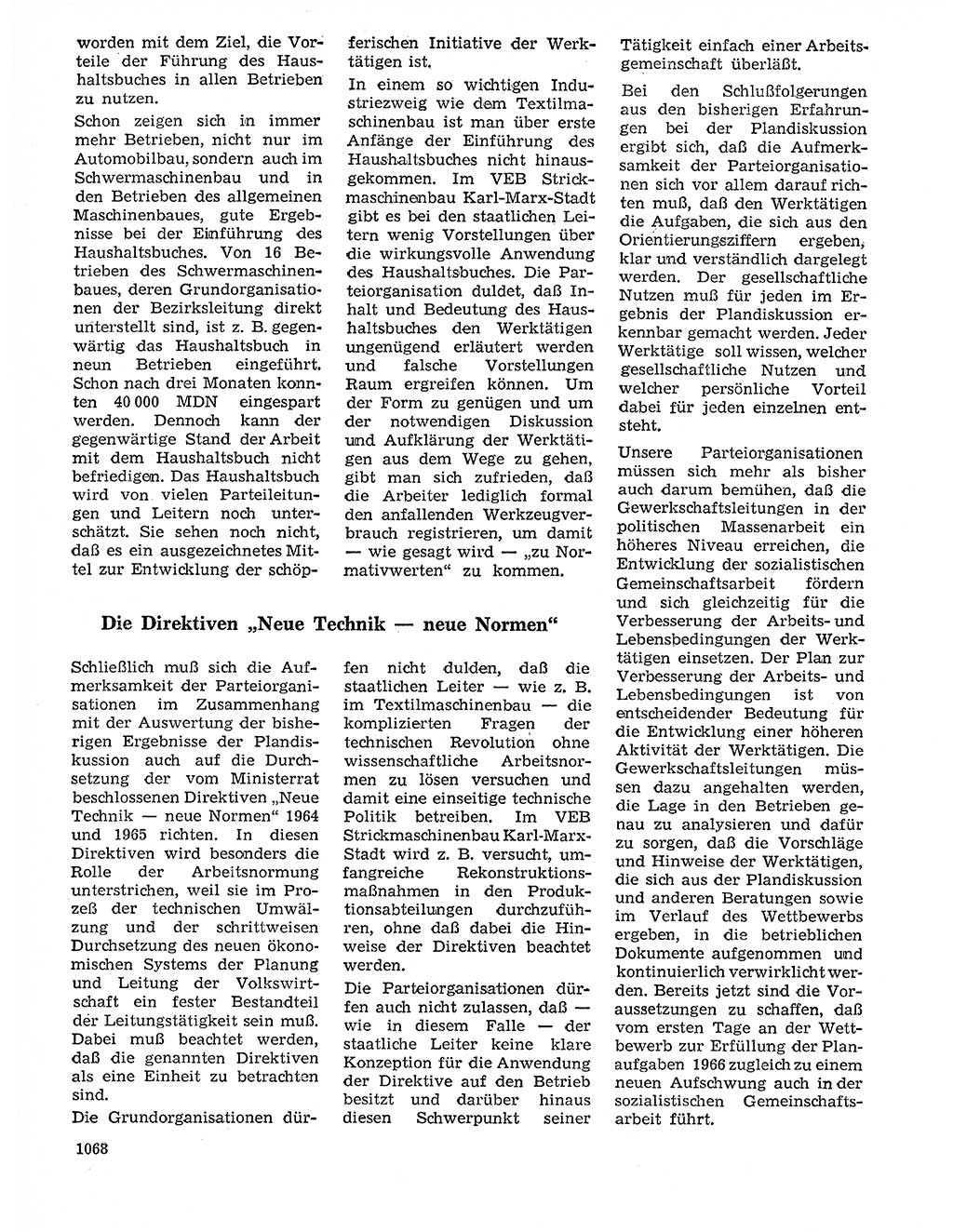 Neuer Weg (NW), Organ des Zentralkomitees (ZK) der SED (Sozialistische Einheitspartei Deutschlands) für Fragen des Parteilebens, 20. Jahrgang [Deutsche Demokratische Republik (DDR)] 1965, Seite 1052 (NW ZK SED DDR 1965, S. 1052)