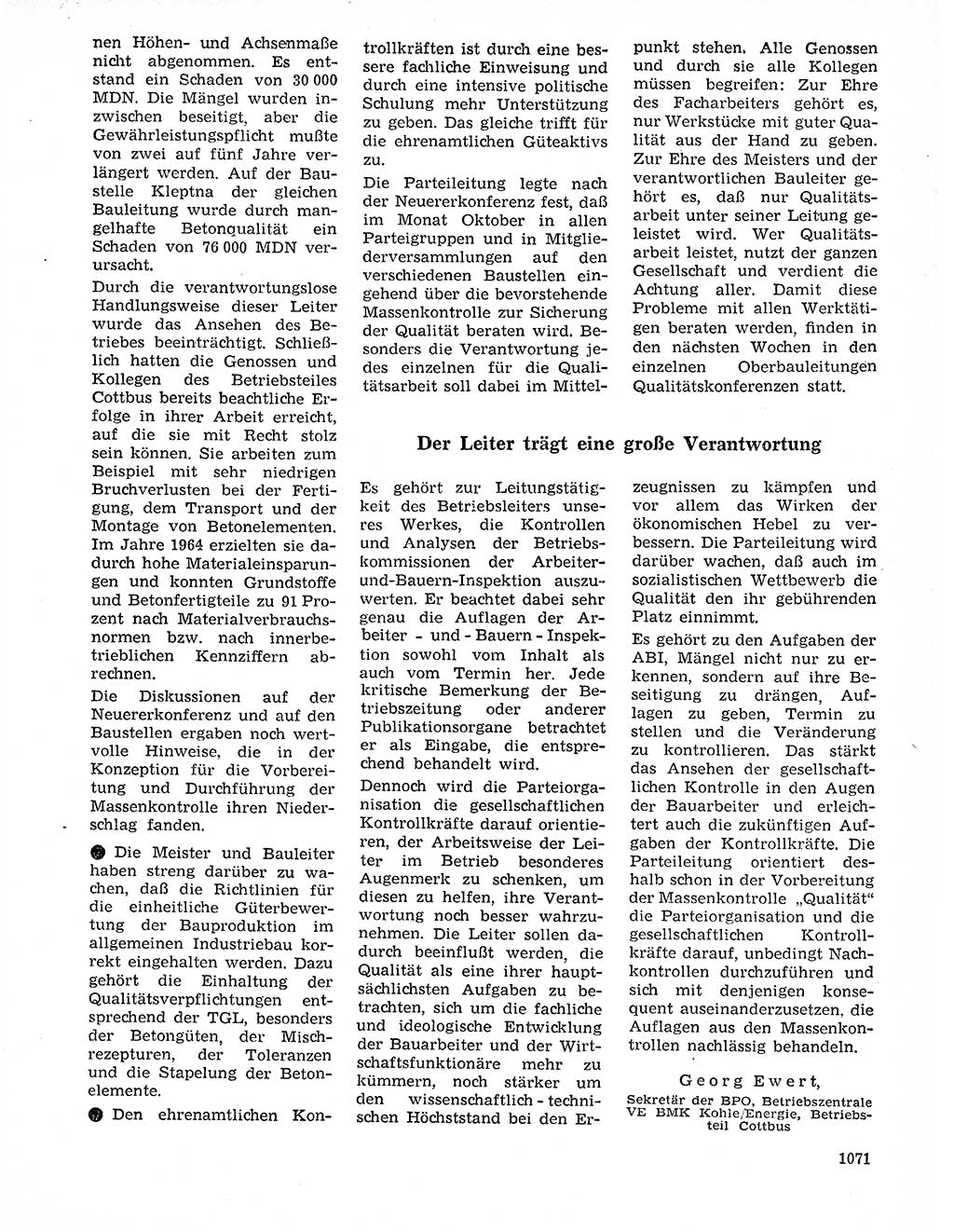 Neuer Weg (NW), Organ des Zentralkomitees (ZK) der SED (Sozialistische Einheitspartei Deutschlands) für Fragen des Parteilebens, 20. Jahrgang [Deutsche Demokratische Republik (DDR)] 1965, Seite 1055 (NW ZK SED DDR 1965, S. 1055)