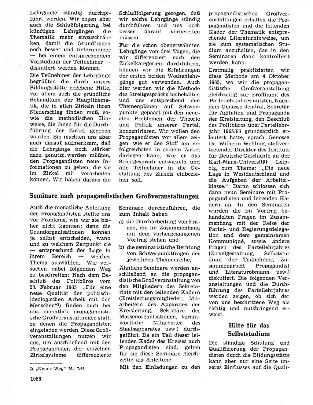 Neuer Weg (NW), Organ des Zentralkomitees (ZK) der SED (Sozialistische Einheitspartei Deutschlands) für Fragen des Parteilebens, 20. Jahrgang [Deutsche Demokratische Republik (DDR)] 1965, Seite 1070 (NW ZK SED DDR 1965, S. 1070)