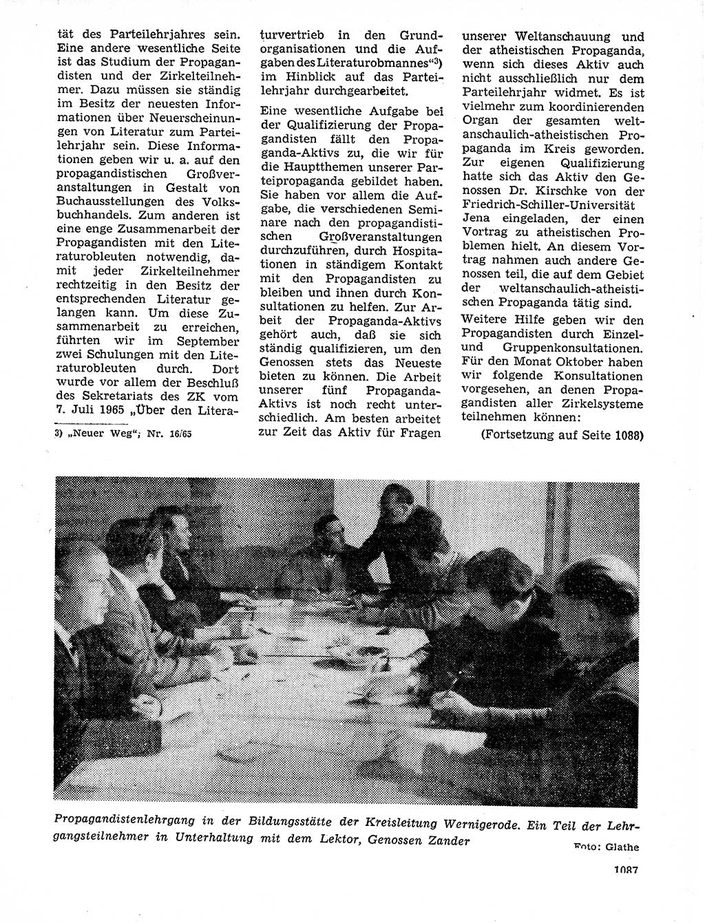 Neuer Weg (NW), Organ des Zentralkomitees (ZK) der SED (Sozialistische Einheitspartei Deutschlands) für Fragen des Parteilebens, 20. Jahrgang [Deutsche Demokratische Republik (DDR)] 1965, Seite 1071 (NW ZK SED DDR 1965, S. 1071)