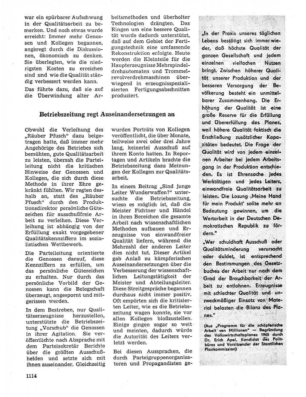 Neuer Weg (NW), Organ des Zentralkomitees (ZK) der SED (Sozialistische Einheitspartei Deutschlands) für Fragen des Parteilebens, 20. Jahrgang [Deutsche Demokratische Republik (DDR)] 1965, Seite 1098 (NW ZK SED DDR 1965, S. 1098)
