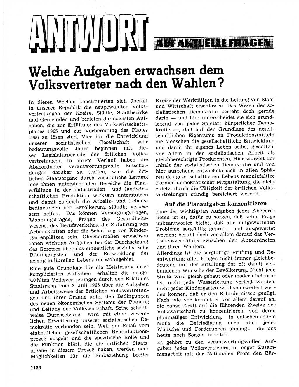 Neuer Weg (NW), Organ des Zentralkomitees (ZK) der SED (Sozialistische Einheitspartei Deutschlands) für Fragen des Parteilebens, 20. Jahrgang [Deutsche Demokratische Republik (DDR)] 1965, Seite 1120 (NW ZK SED DDR 1965, S. 1120)