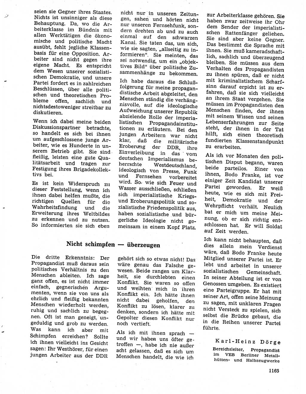 Neuer Weg (NW), Organ des Zentralkomitees (ZK) der SED (Sozialistische Einheitspartei Deutschlands) für Fragen des Parteilebens, 20. Jahrgang [Deutsche Demokratische Republik (DDR)] 1965, Seite 1149 (NW ZK SED DDR 1965, S. 1149)