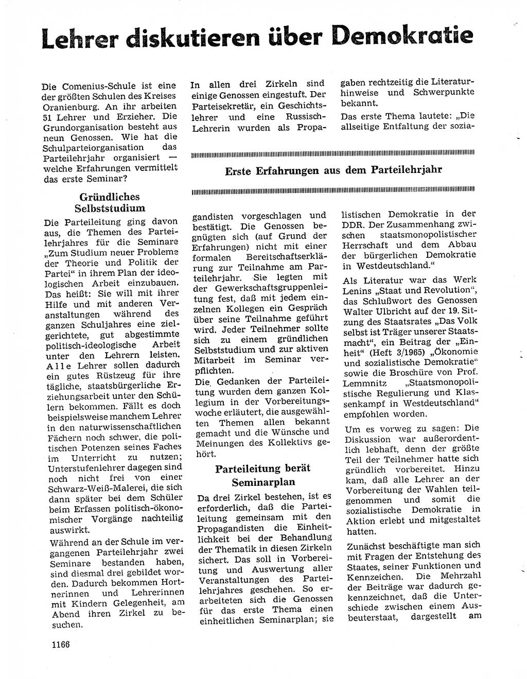 Neuer Weg (NW), Organ des Zentralkomitees (ZK) der SED (Sozialistische Einheitspartei Deutschlands) für Fragen des Parteilebens, 20. Jahrgang [Deutsche Demokratische Republik (DDR)] 1965, Seite 1150 (NW ZK SED DDR 1965, S. 1150)