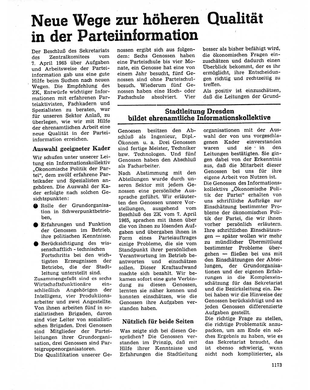 Neuer Weg (NW), Organ des Zentralkomitees (ZK) der SED (Sozialistische Einheitspartei Deutschlands) für Fragen des Parteilebens, 20. Jahrgang [Deutsche Demokratische Republik (DDR)] 1965, Seite 1157 (NW ZK SED DDR 1965, S. 1157)