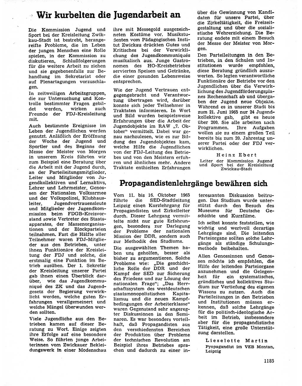 Neuer Weg (NW), Organ des Zentralkomitees (ZK) der SED (Sozialistische Einheitspartei Deutschlands) für Fragen des Parteilebens, 20. Jahrgang [Deutsche Demokratische Republik (DDR)] 1965, Seite 1169 (NW ZK SED DDR 1965, S. 1169)