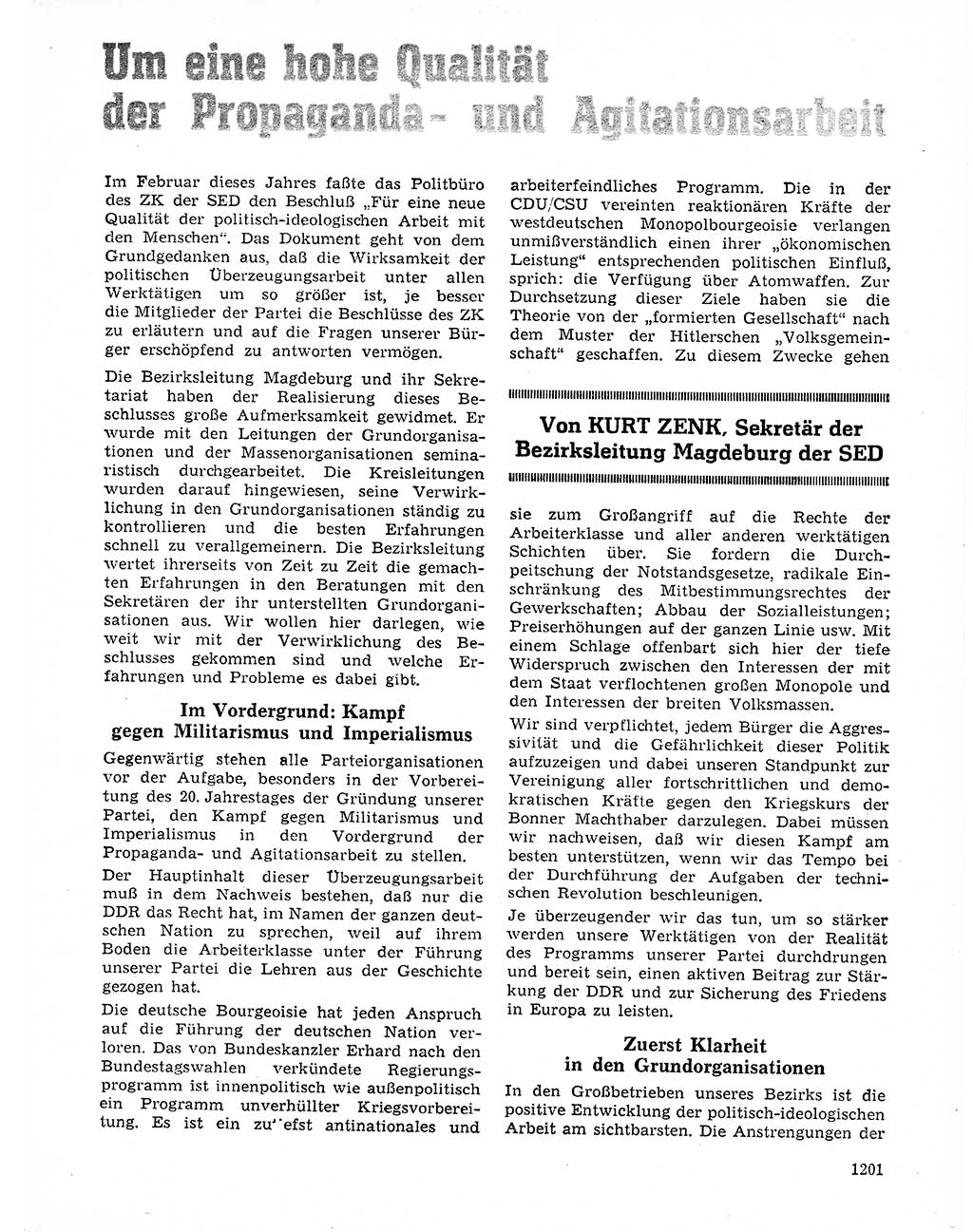 Neuer Weg (NW), Organ des Zentralkomitees (ZK) der SED (Sozialistische Einheitspartei Deutschlands) für Fragen des Parteilebens, 20. Jahrgang [Deutsche Demokratische Republik (DDR)] 1965, Seite 1185 (NW ZK SED DDR 1965, S. 1185)