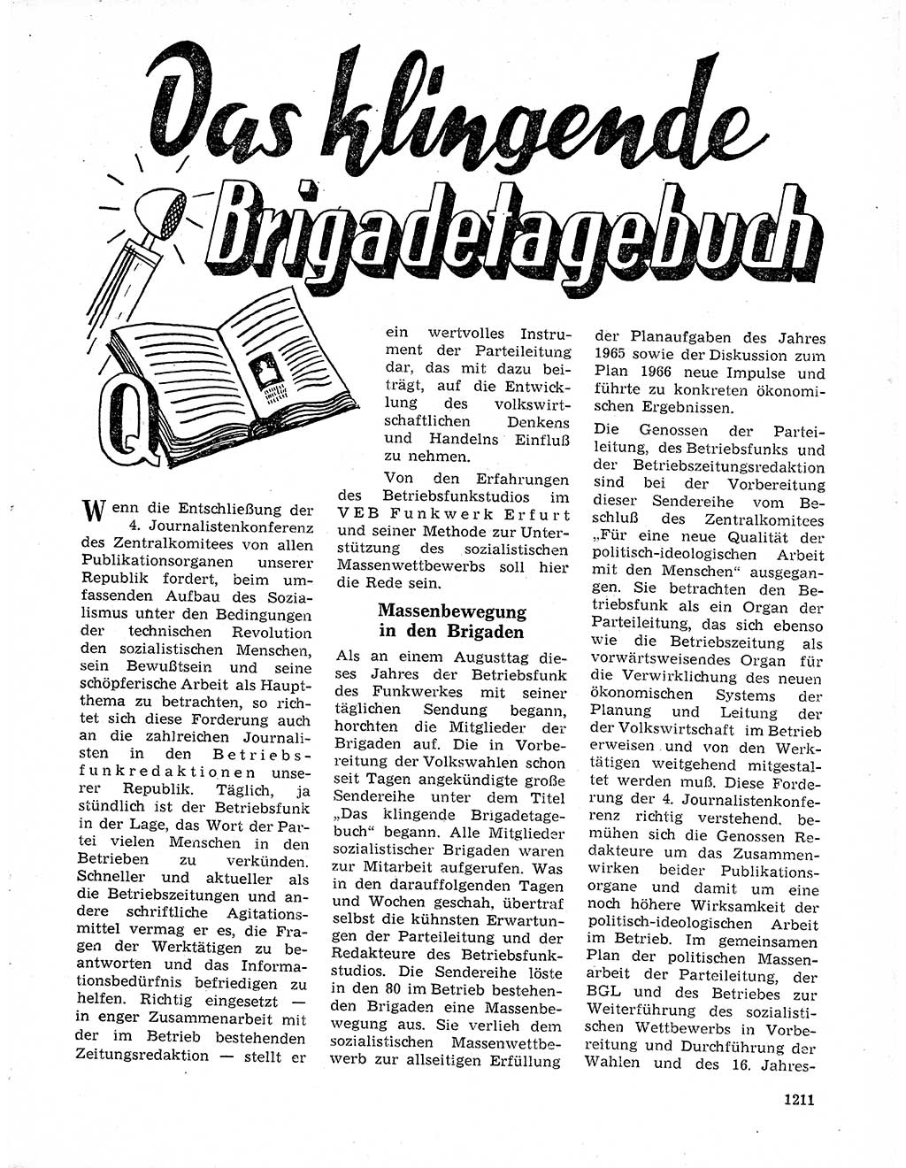 Neuer Weg (NW), Organ des Zentralkomitees (ZK) der SED (Sozialistische Einheitspartei Deutschlands) für Fragen des Parteilebens, 20. Jahrgang [Deutsche Demokratische Republik (DDR)] 1965, Seite 1195 (NW ZK SED DDR 1965, S. 1195)