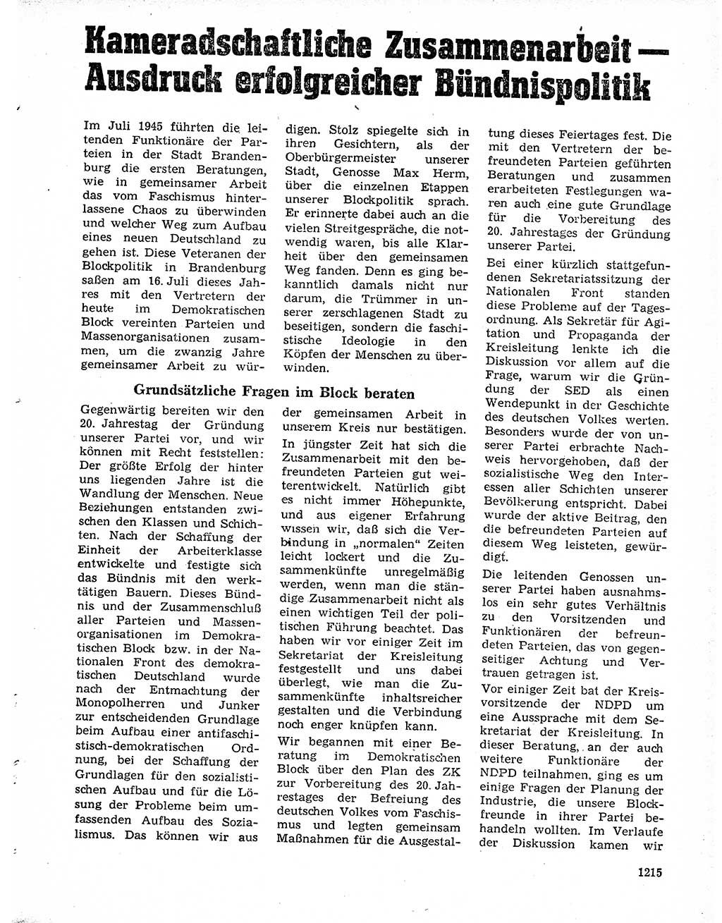 Neuer Weg (NW), Organ des Zentralkomitees (ZK) der SED (Sozialistische Einheitspartei Deutschlands) für Fragen des Parteilebens, 20. Jahrgang [Deutsche Demokratische Republik (DDR)] 1965, Seite 1199 (NW ZK SED DDR 1965, S. 1199)