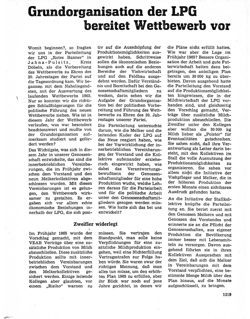 Neuer Weg (NW), Organ des Zentralkomitees (ZK) der SED (Sozialistische Einheitspartei Deutschlands) für Fragen des Parteilebens, 20. Jahrgang [Deutsche Demokratische Republik (DDR)] 1965, Seite 1203 (NW ZK SED DDR 1965, S. 1203)