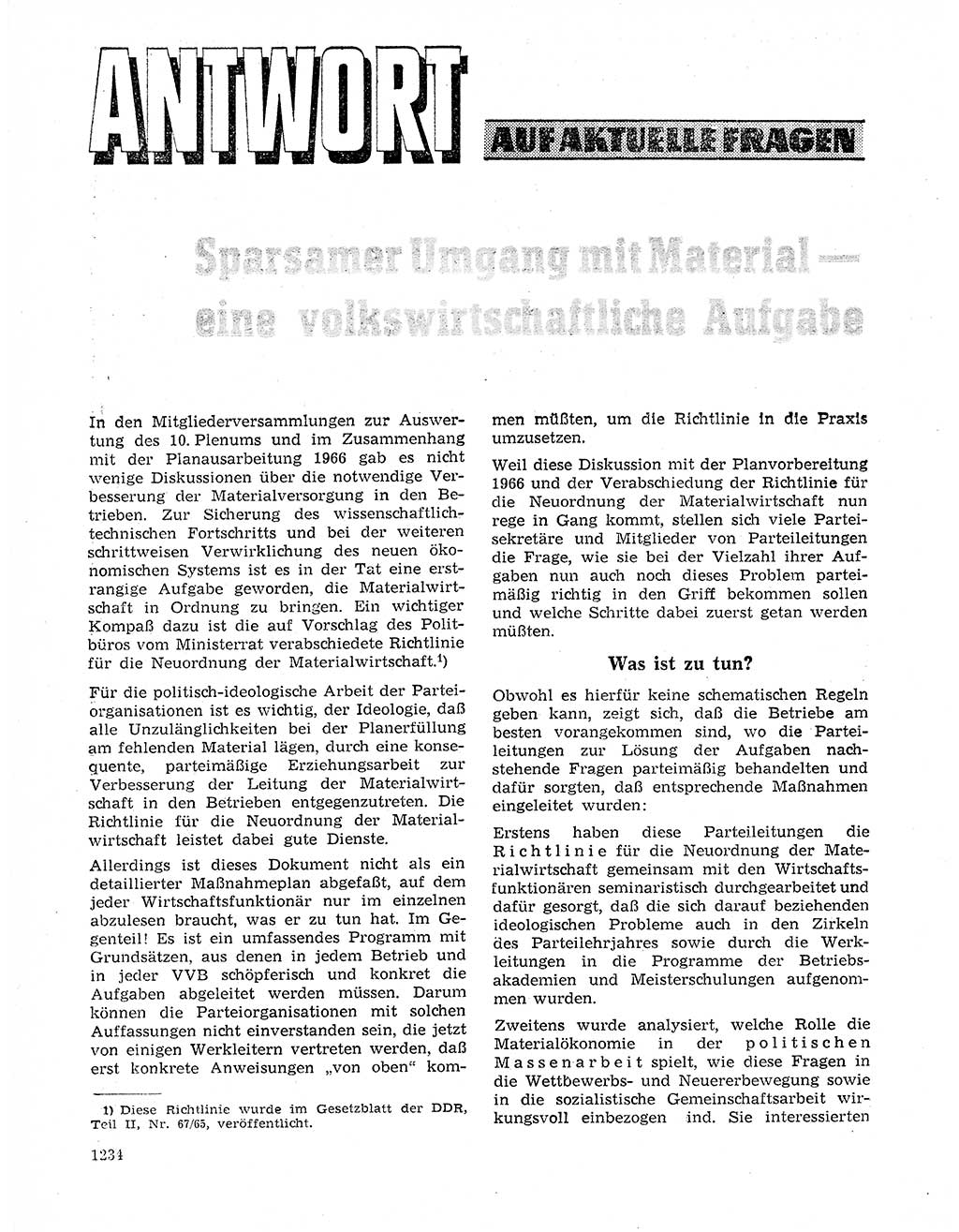 Neuer Weg (NW), Organ des Zentralkomitees (ZK) der SED (Sozialistische Einheitspartei Deutschlands) für Fragen des Parteilebens, 20. Jahrgang [Deutsche Demokratische Republik (DDR)] 1965, Seite 1218 (NW ZK SED DDR 1965, S. 1218)