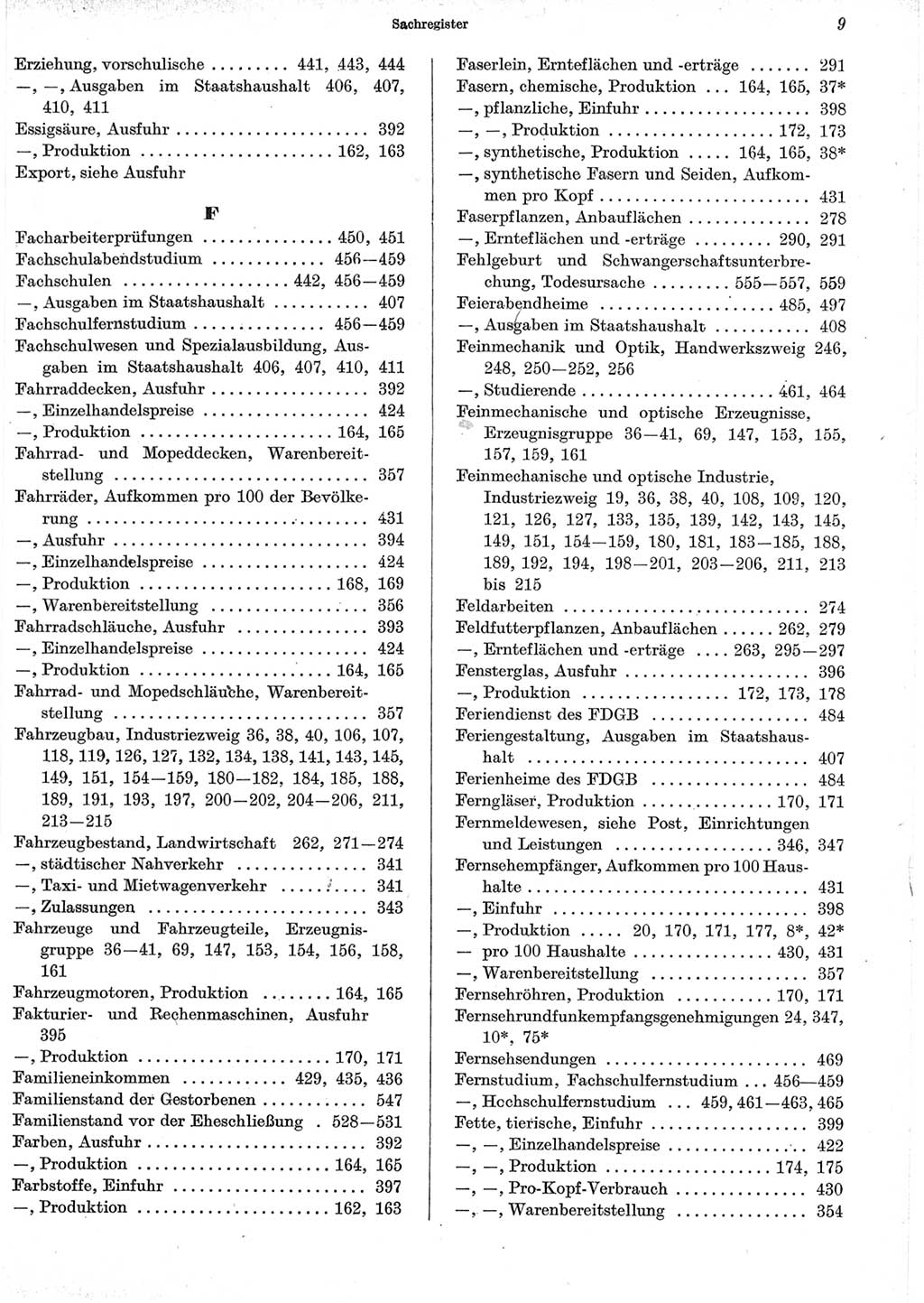 Statistisches Jahrbuch der Deutschen Demokratischen Republik (DDR) 1965, Seite 9 (Stat. Jb. DDR 1965, S. 9)