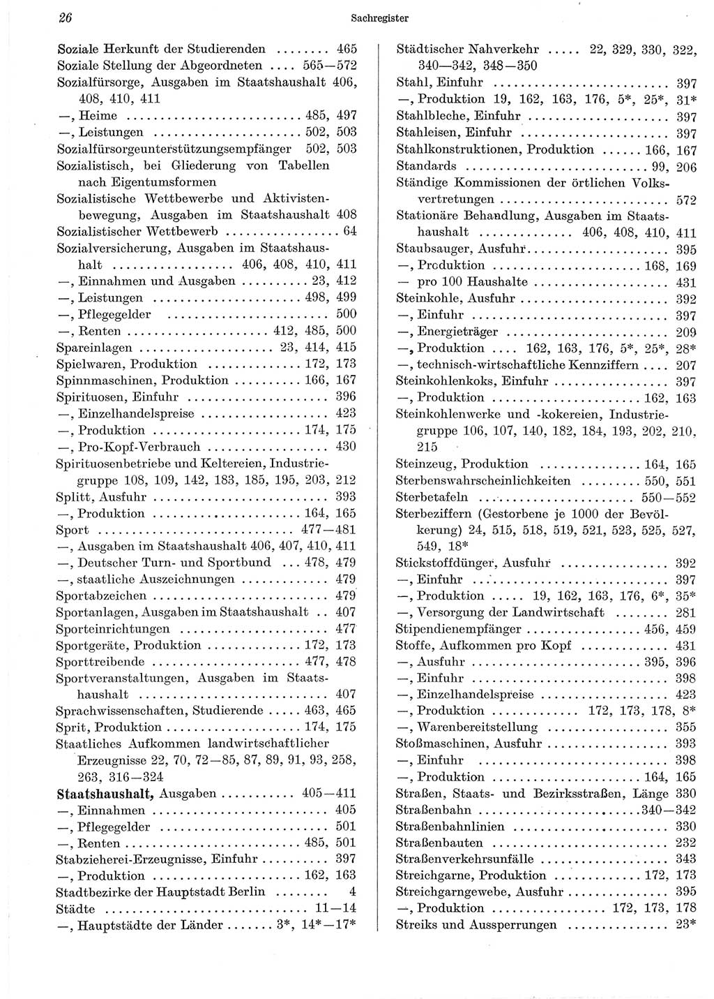 Statistisches Jahrbuch der Deutschen Demokratischen Republik (DDR) 1965, Seite 26 (Stat. Jb. DDR 1965, S. 26)