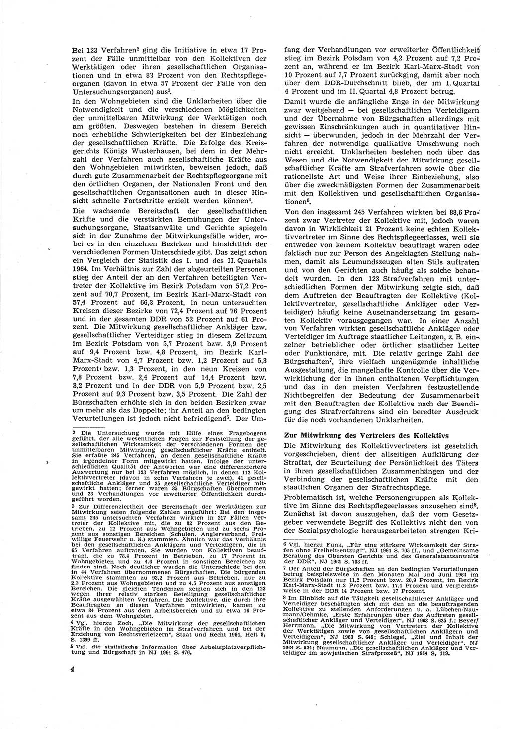 Neue Justiz (NJ), Zeitschrift für Recht und Rechtswissenschaft [Deutsche Demokratische Republik (DDR)], 19. Jahrgang 1965, Seite 4 (NJ DDR 1965, S. 4)