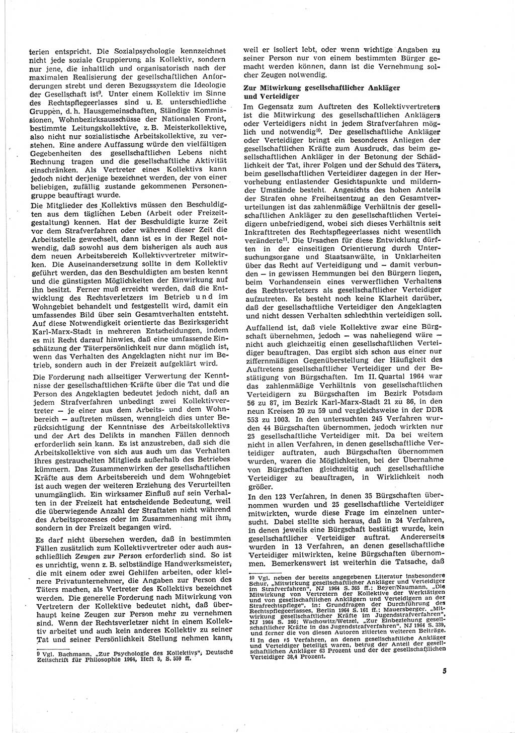 Neue Justiz (NJ), Zeitschrift für Recht und Rechtswissenschaft [Deutsche Demokratische Republik (DDR)], 19. Jahrgang 1965, Seite 5 (NJ DDR 1965, S. 5)