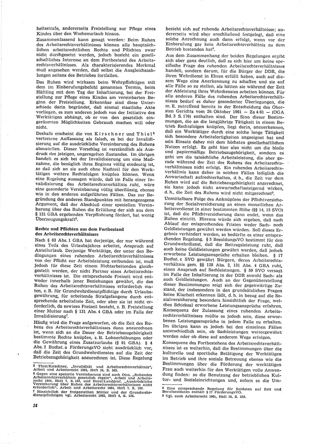 Neue Justiz (NJ), Zeitschrift für Recht und Rechtswissenschaft [Deutsche Demokratische Republik (DDR)], 19. Jahrgang 1965, Seite 18 (NJ DDR 1965, S. 18)