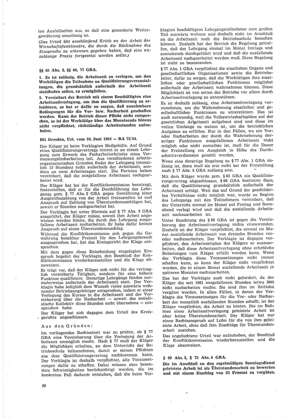 Neue Justiz (NJ), Zeitschrift für Recht und Rechtswissenschaft [Deutsche Demokratische Republik (DDR)], 19. Jahrgang 1965, Seite 30 (NJ DDR 1965, S. 30)