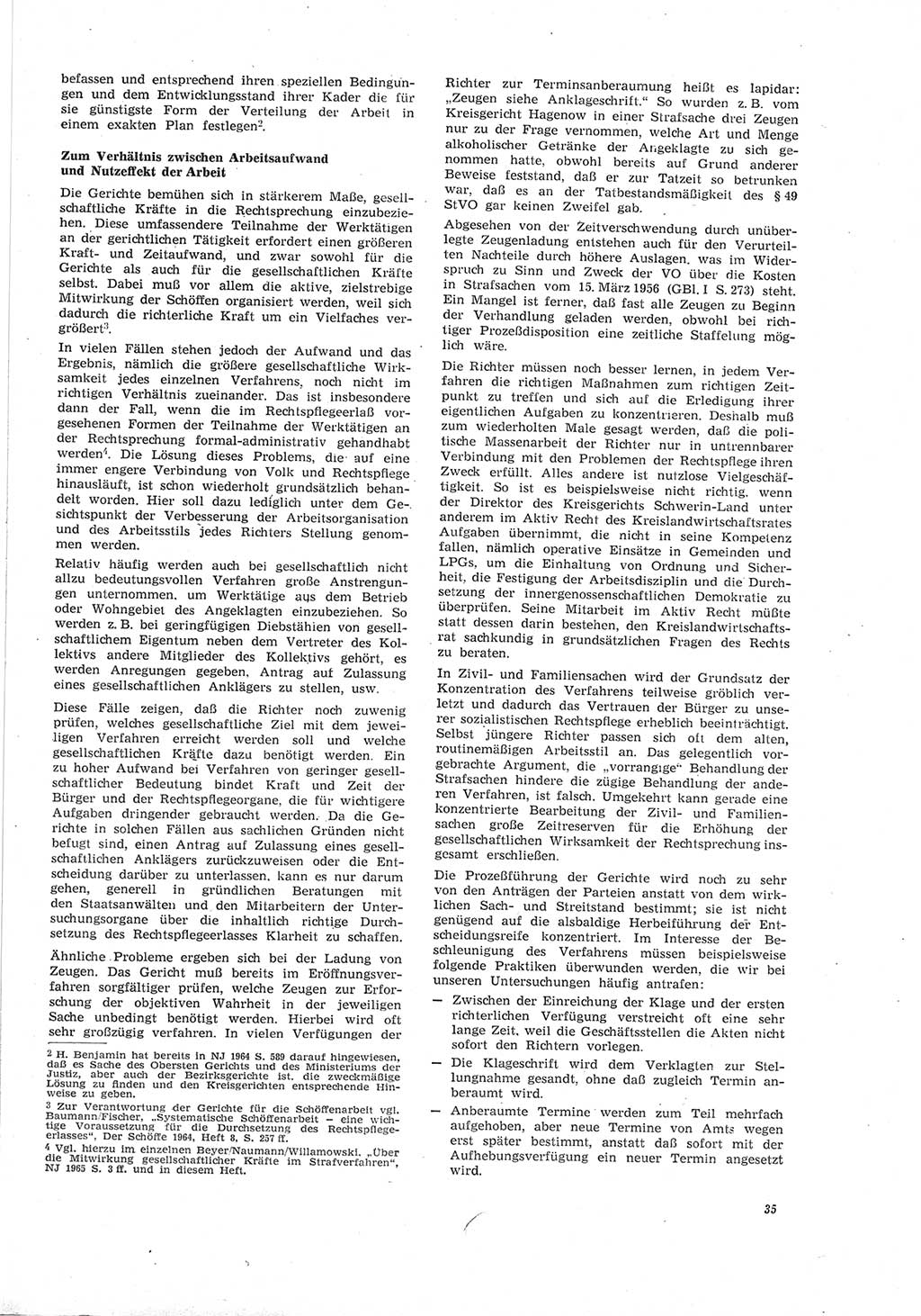 Neue Justiz (NJ), Zeitschrift für Recht und Rechtswissenschaft [Deutsche Demokratische Republik (DDR)], 19. Jahrgang 1965, Seite 35 (NJ DDR 1965, S. 35)