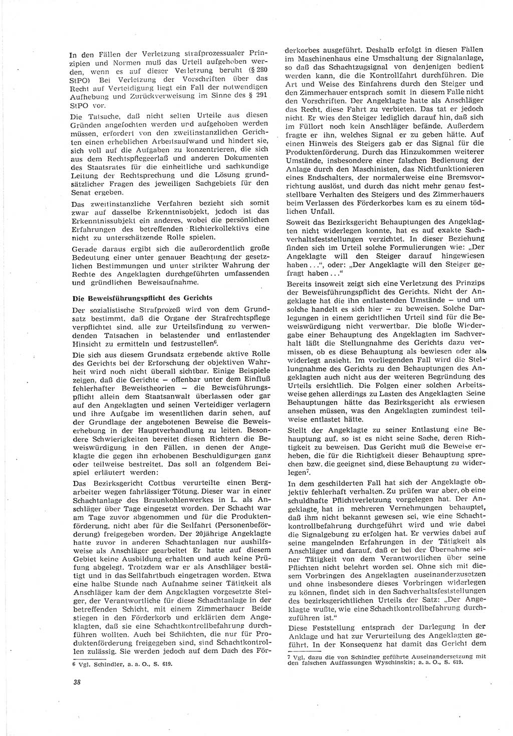 Neue Justiz (NJ), Zeitschrift für Recht und Rechtswissenschaft [Deutsche Demokratische Republik (DDR)], 19. Jahrgang 1965, Seite 38 (NJ DDR 1965, S. 38)