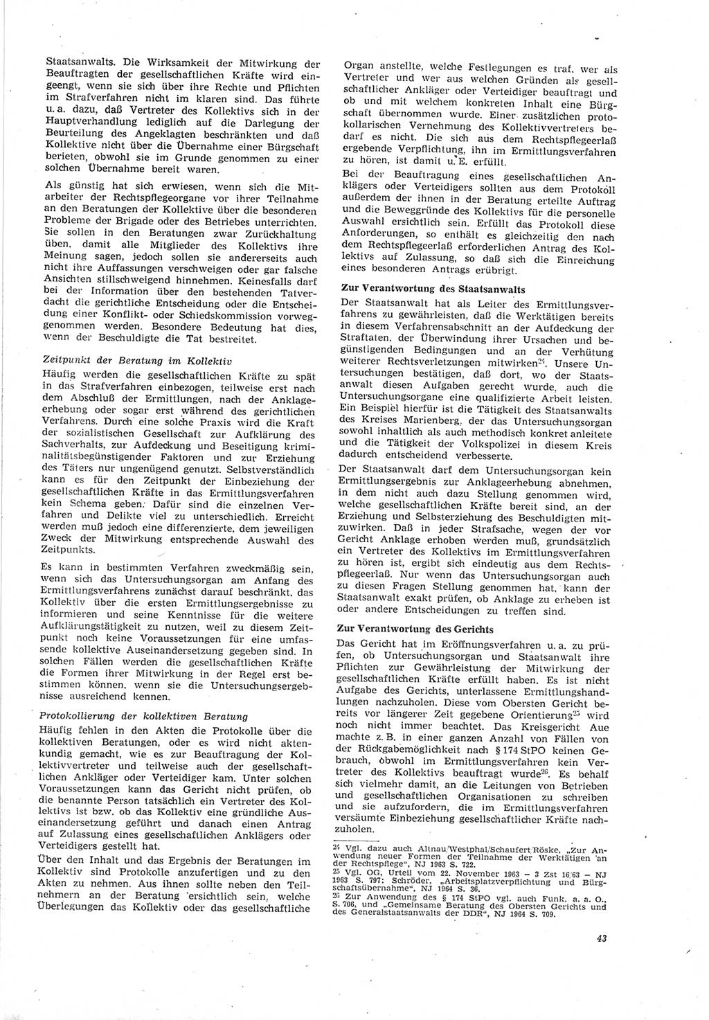 Neue Justiz (NJ), Zeitschrift für Recht und Rechtswissenschaft [Deutsche Demokratische Republik (DDR)], 19. Jahrgang 1965, Seite 43 (NJ DDR 1965, S. 43)