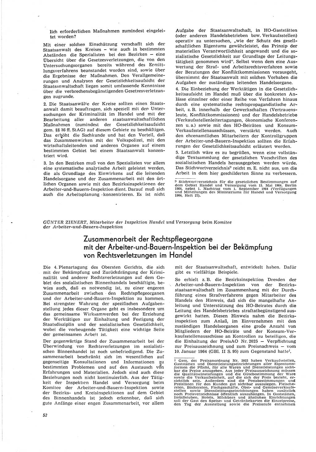 Neue Justiz (NJ), Zeitschrift für Recht und Rechtswissenschaft [Deutsche Demokratische Republik (DDR)], 19. Jahrgang 1965, Seite 52 (NJ DDR 1965, S. 52)