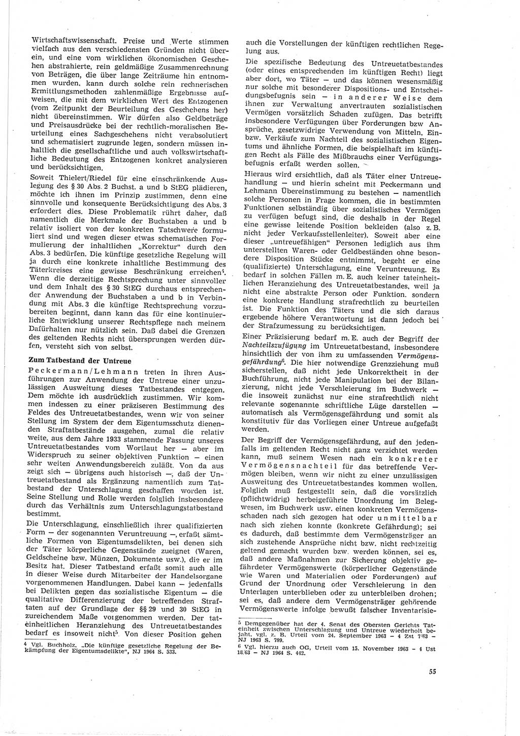 Neue Justiz (NJ), Zeitschrift für Recht und Rechtswissenschaft [Deutsche Demokratische Republik (DDR)], 19. Jahrgang 1965, Seite 55 (NJ DDR 1965, S. 55)