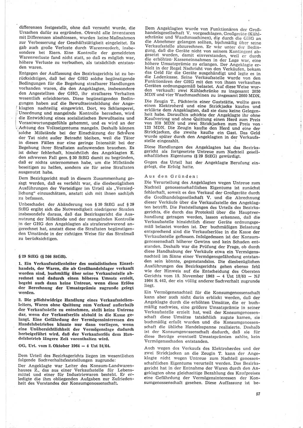 Neue Justiz (NJ), Zeitschrift für Recht und Rechtswissenschaft [Deutsche Demokratische Republik (DDR)], 19. Jahrgang 1965, Seite 57 (NJ DDR 1965, S. 57)