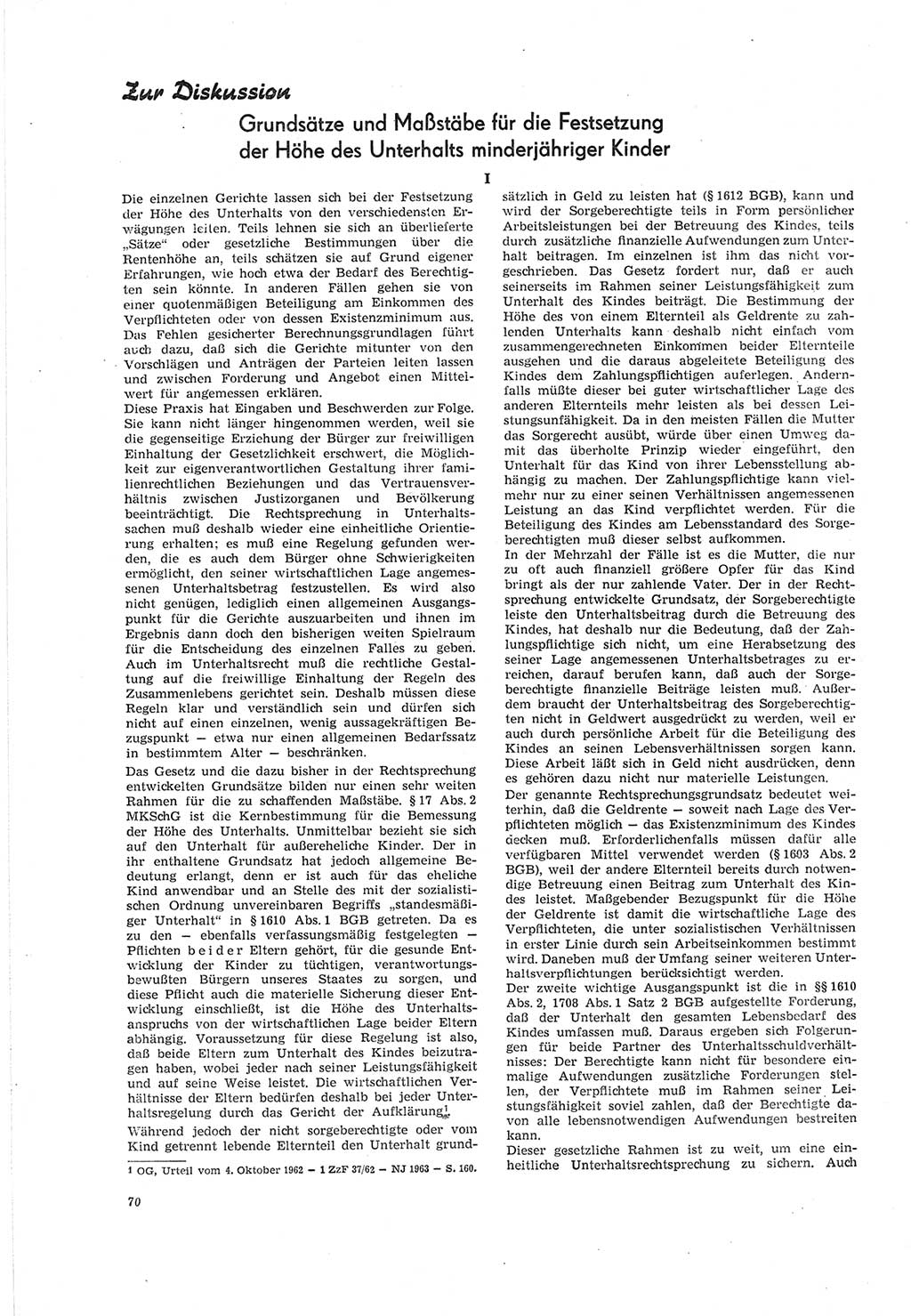 Neue Justiz (NJ), Zeitschrift für Recht und Rechtswissenschaft [Deutsche Demokratische Republik (DDR)], 19. Jahrgang 1965, Seite 70 (NJ DDR 1965, S. 70)