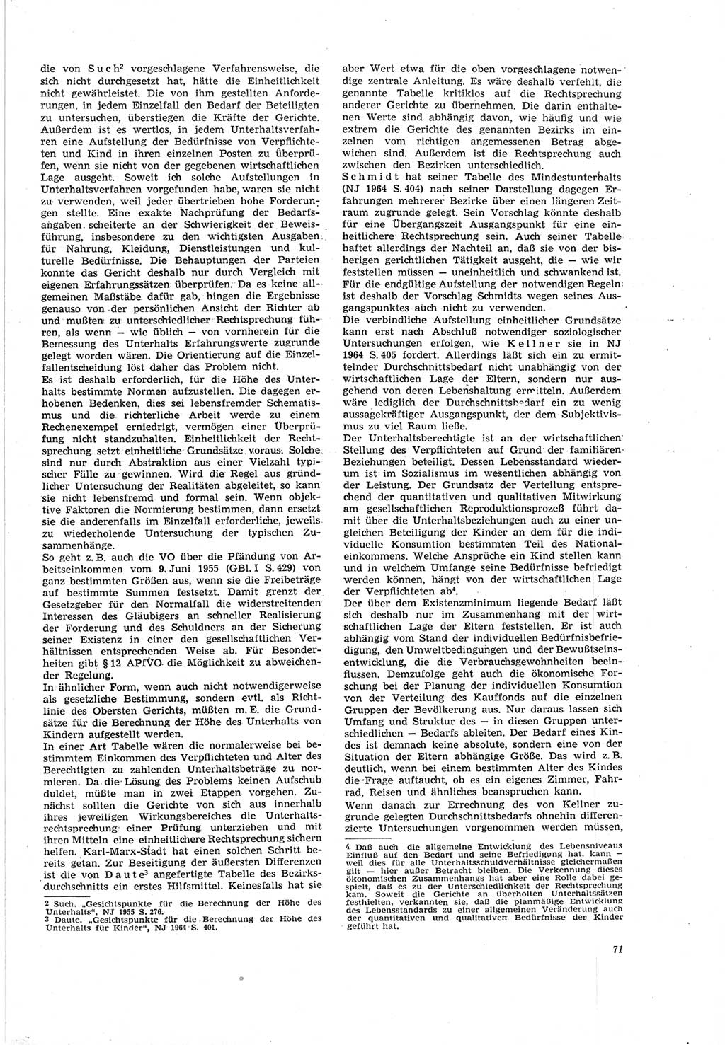 Neue Justiz (NJ), Zeitschrift für Recht und Rechtswissenschaft [Deutsche Demokratische Republik (DDR)], 19. Jahrgang 1965, Seite 71 (NJ DDR 1965, S. 71)