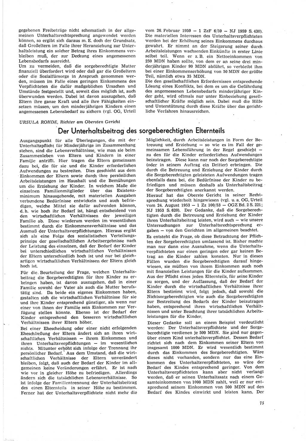 Neue Justiz (NJ), Zeitschrift für Recht und Rechtswissenschaft [Deutsche Demokratische Republik (DDR)], 19. Jahrgang 1965, Seite 75 (NJ DDR 1965, S. 75)