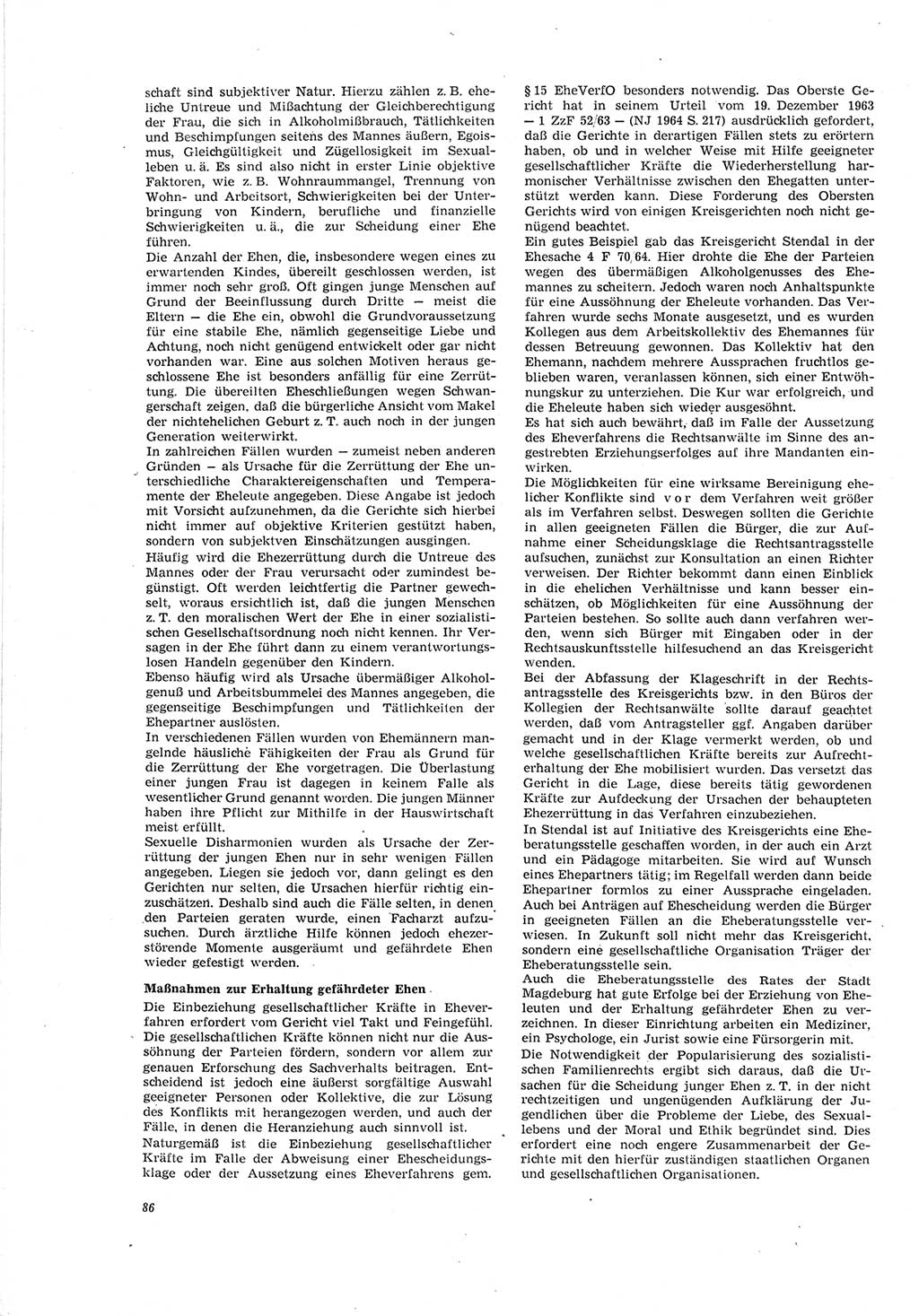 Neue Justiz (NJ), Zeitschrift für Recht und Rechtswissenschaft [Deutsche Demokratische Republik (DDR)], 19. Jahrgang 1965, Seite 86 (NJ DDR 1965, S. 86)