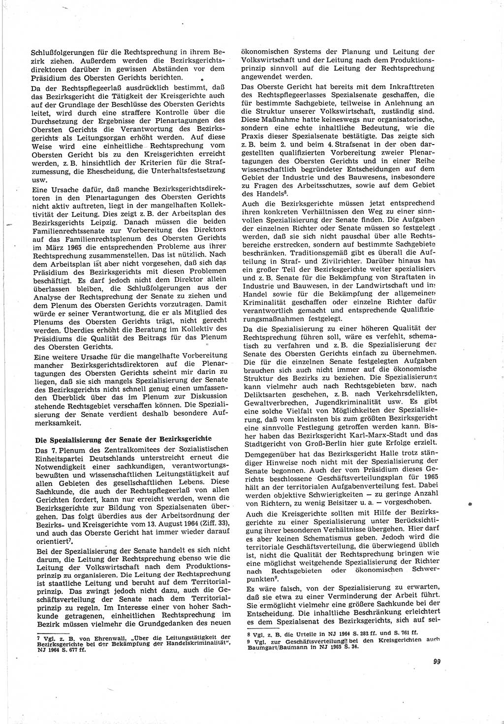 Neue Justiz (NJ), Zeitschrift für Recht und Rechtswissenschaft [Deutsche Demokratische Republik (DDR)], 19. Jahrgang 1965, Seite 99 (NJ DDR 1965, S. 99)