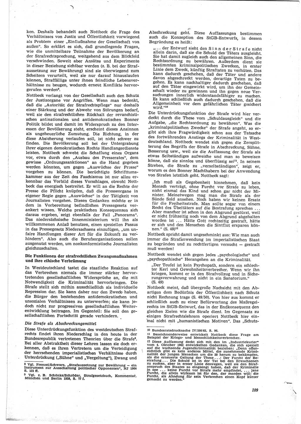Neue Justiz (NJ), Zeitschrift für Recht und Rechtswissenschaft [Deutsche Demokratische Republik (DDR)], 19. Jahrgang 1965, Seite 109 (NJ DDR 1965, S. 109)