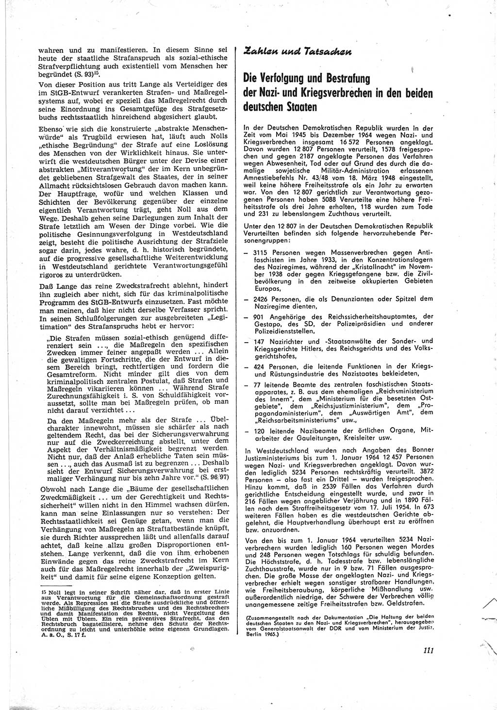 Neue Justiz (NJ), Zeitschrift für Recht und Rechtswissenschaft [Deutsche Demokratische Republik (DDR)], 19. Jahrgang 1965, Seite 111 (NJ DDR 1965, S. 111)