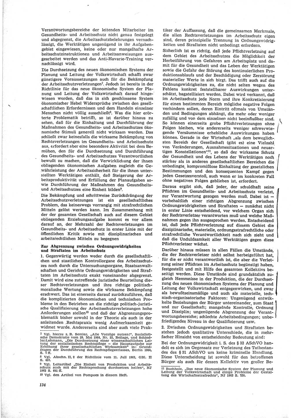 Neue Justiz (NJ), Zeitschrift für Recht und Rechtswissenschaft [Deutsche Demokratische Republik (DDR)], 19. Jahrgang 1965, Seite 134 (NJ DDR 1965, S. 134)