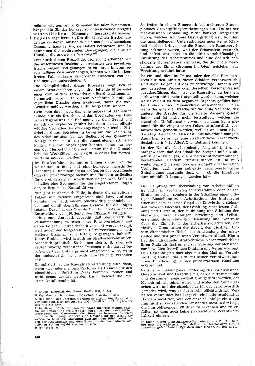 Neue Justiz (NJ), Zeitschrift für Recht und Rechtswissenschaft [Deutsche Demokratische Republik (DDR)], 19. Jahrgang 1965, Seite 140 (NJ DDR 1965, S. 140)