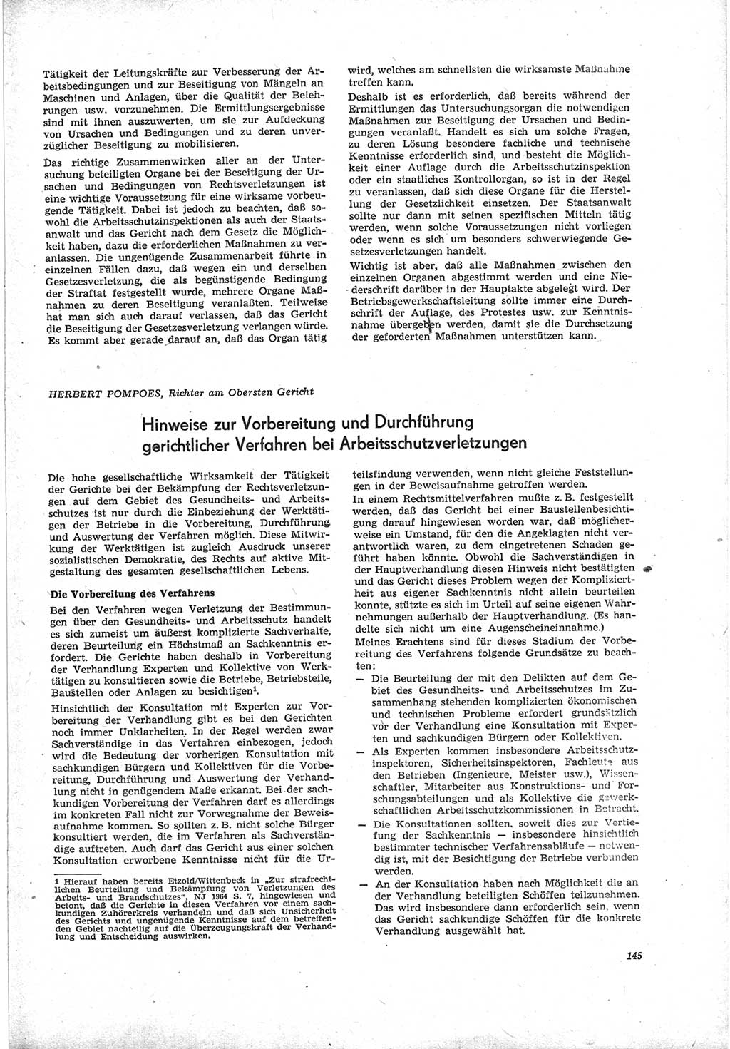 Neue Justiz (NJ), Zeitschrift für Recht und Rechtswissenschaft [Deutsche Demokratische Republik (DDR)], 19. Jahrgang 1965, Seite 145 (NJ DDR 1965, S. 145)