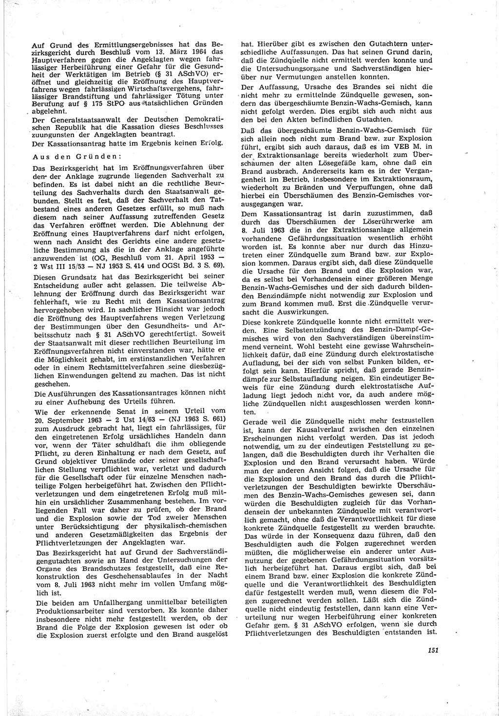 Neue Justiz (NJ), Zeitschrift für Recht und Rechtswissenschaft [Deutsche Demokratische Republik (DDR)], 19. Jahrgang 1965, Seite 151 (NJ DDR 1965, S. 151)