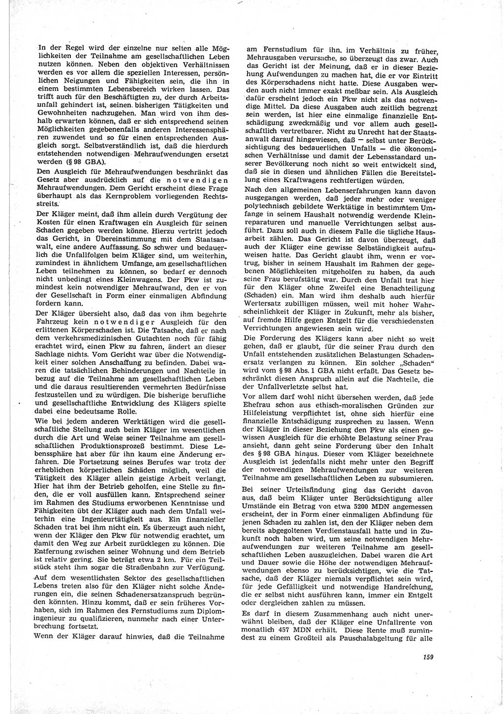 Neue Justiz (NJ), Zeitschrift für Recht und Rechtswissenschaft [Deutsche Demokratische Republik (DDR)], 19. Jahrgang 1965, Seite 159 (NJ DDR 1965, S. 159)
