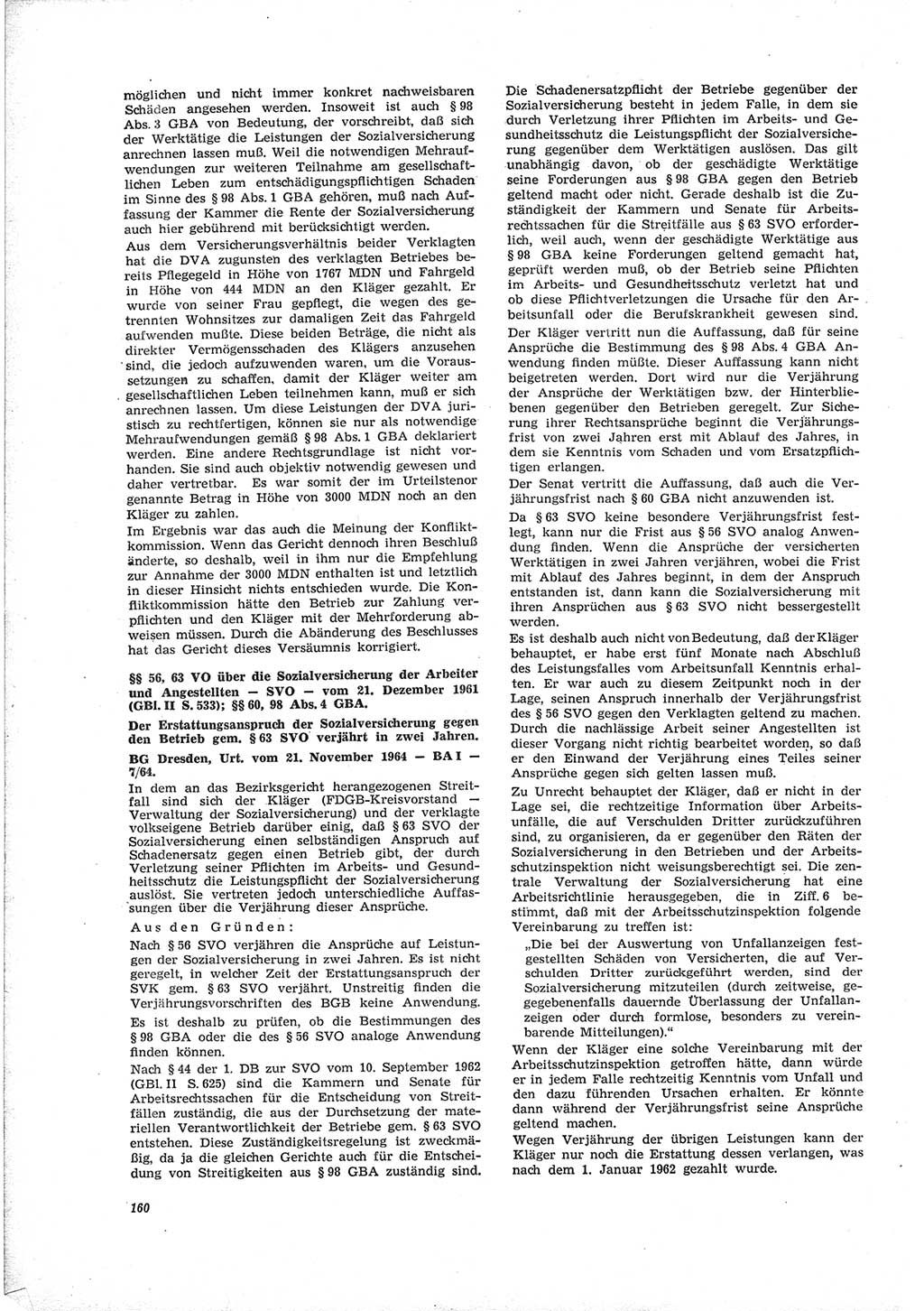 Neue Justiz (NJ), Zeitschrift für Recht und Rechtswissenschaft [Deutsche Demokratische Republik (DDR)], 19. Jahrgang 1965, Seite 160 (NJ DDR 1965, S. 160)