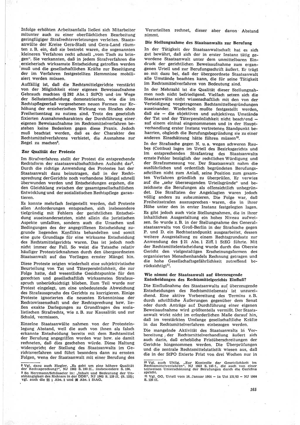 Neue Justiz (NJ), Zeitschrift für Recht und Rechtswissenschaft [Deutsche Demokratische Republik (DDR)], 19. Jahrgang 1965, Seite 165 (NJ DDR 1965, S. 165)